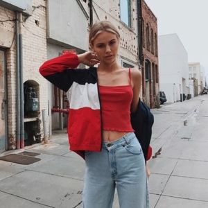 brandy melville red white and blue windbreaker